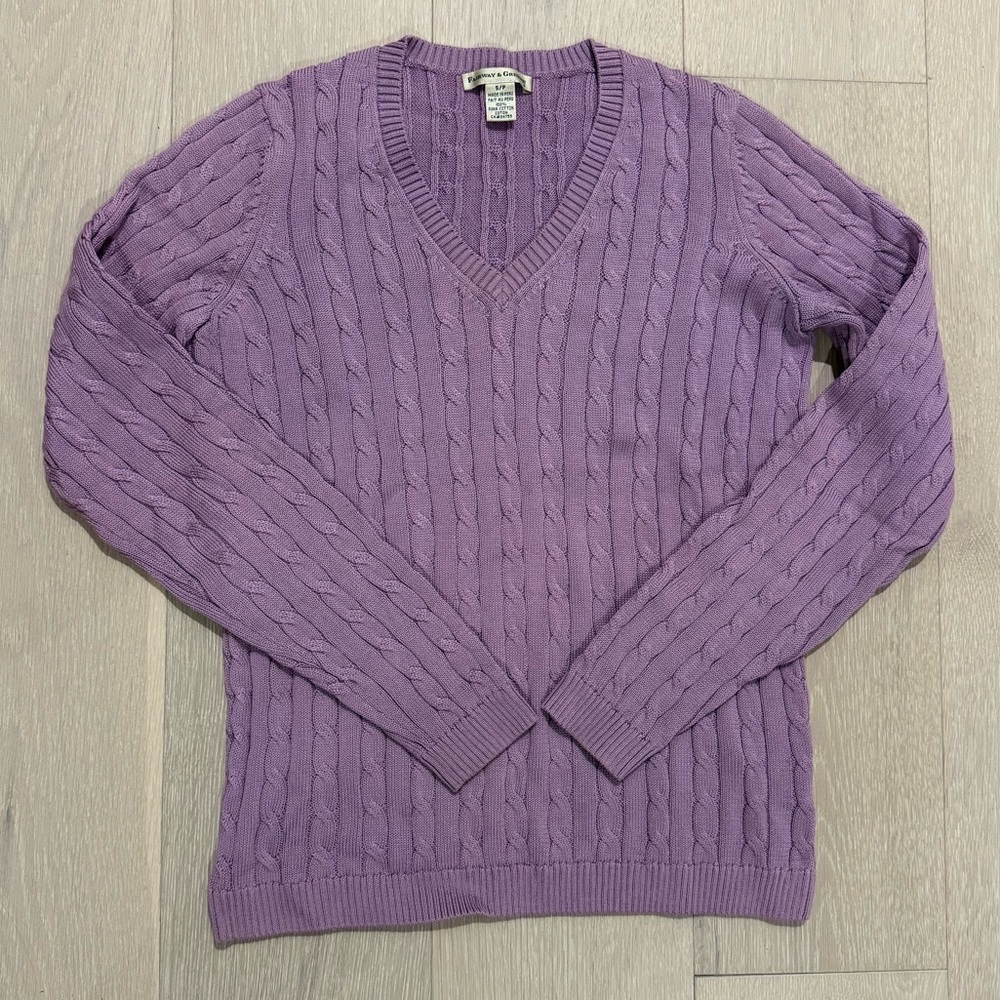 Fairway & Greene Lavender V-Neck Sweater - Picture 3 of 8